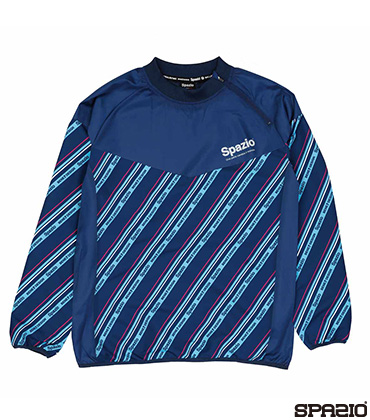 裏メッシュロゴストライプ柄ピステシャツ