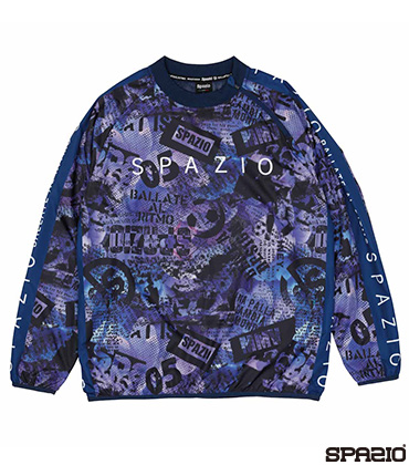 裏メッシュコラージュ柄ピステシャツ