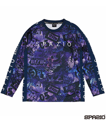 コラージュ柄ロングプラクティスシャツ