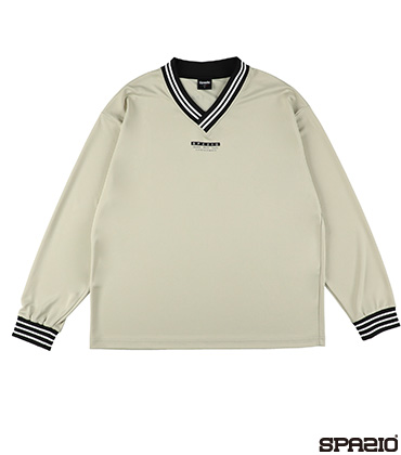 Jr.オーバーサイズVネック長袖プラシャツ