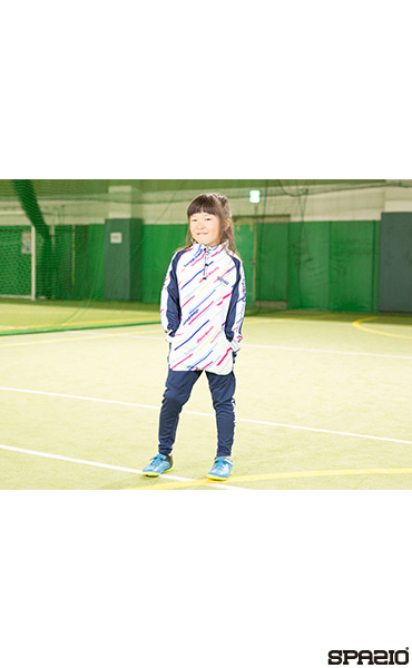 ジュニアダイアゴナルストライプクロスハーフジップジャケット
