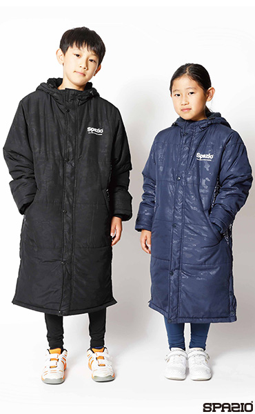 ジュニアSpazio迷彩エンボスベンチコート