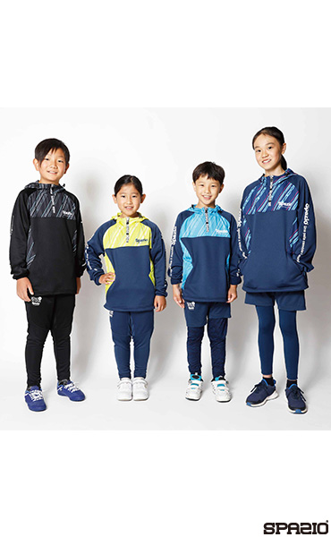 ジュニア裏起毛ハーフジップピステパーカー