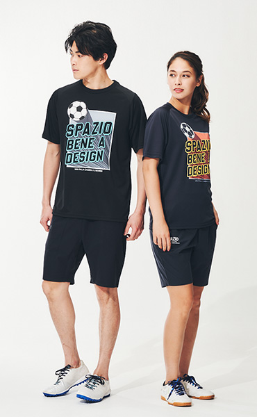 サッカーボールプリントプラシャツ