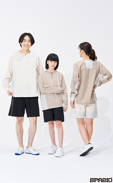 Jr.ハーフジップドットメッシュ切替長袖ピステ