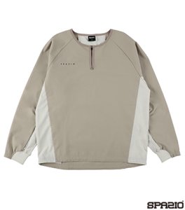 ハーフジップドットメッシュ切替長袖ピステ